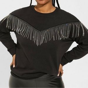 Torrid rhinestone tassel sweater
